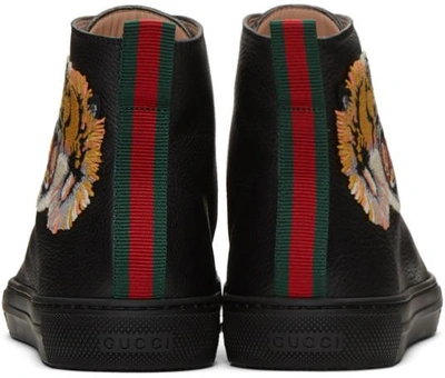 Shop Gucci Black Major Tiger High-top Sneakers