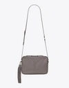 Saint Laurent Small Mono Leather Camera Bag - Grey In Gris Souris