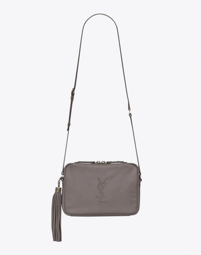 Saint Laurent Small Mono Leather Camera Bag - Grey In Gris Souris