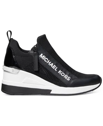 Michael Kors Willis Stretch Knit Trainer In Black