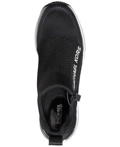 Michael Kors Willis Stretch Knit Trainer In Black