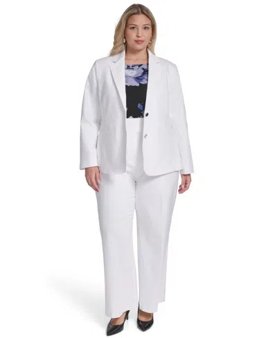 Calvin Klein Plus Size Two-button Jacket In White