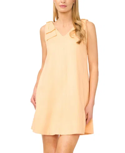 Cece Bow Shoulder Shift Minidress In Neutral