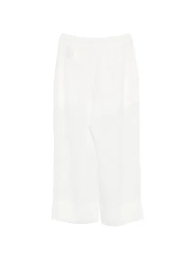 Liu •jo Belt-loop Button Trousers In White
