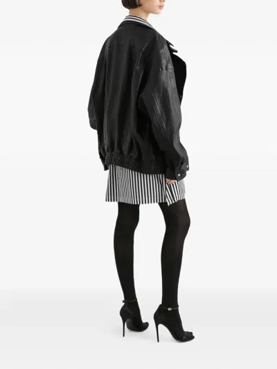 Dolce & Gabbana 스트라이프 드로스트링 쇼츠 In Black