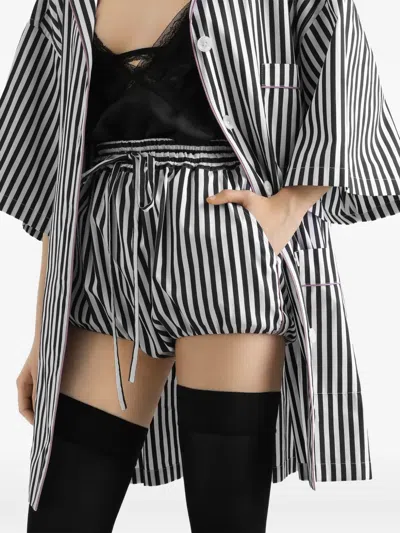 Dolce & Gabbana 스트라이프 드로스트링 쇼츠 In Black