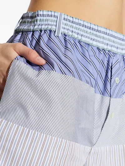 Moschino Patchwork Striped Shorts In Multi