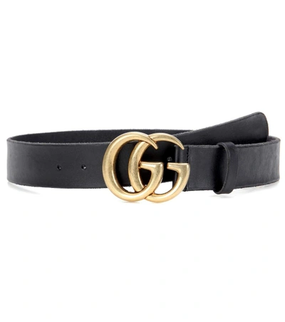 Gucci Embellished Leather Belt In Black