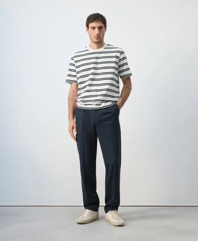Mango Men's Regular-fit Striped T-shirt In Black