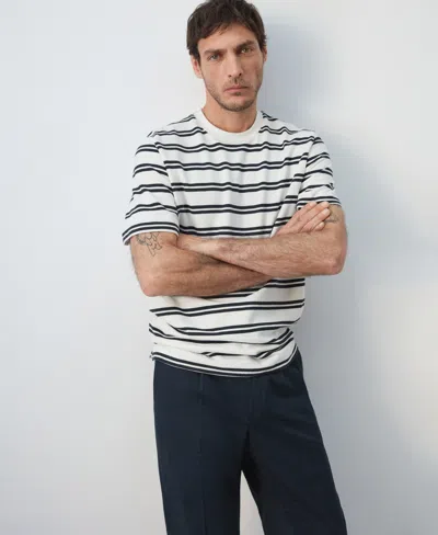 Mango Men's Regular-fit Striped T-shirt In Black