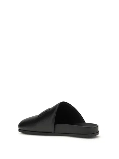 Givenchy Leather Slippers Featuring Flat Sole Design In Multi