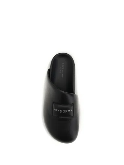 Givenchy Leather Slippers Featuring Flat Sole Design In Multi