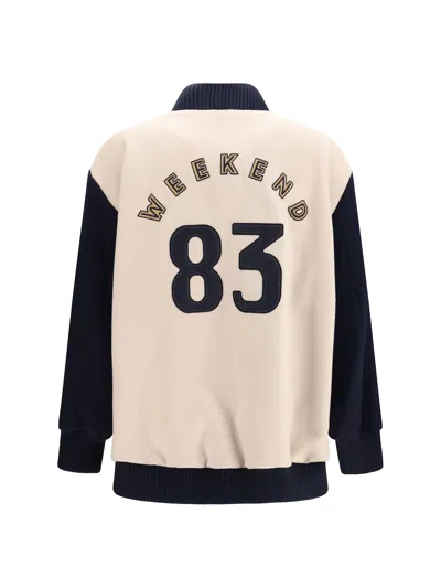 Weekend Max Mara Oversized Bomber In Double Wool In Multi