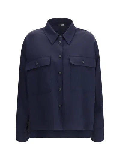 Weekend Max Mara Weekend Maxmara Wkdmulino Cropped Wool Canvas Jacket In Blue