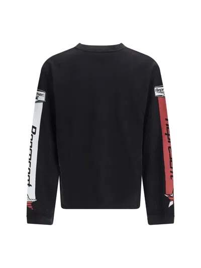 Represent Long Sleeve Crew Neck Graphic Text T-shirt In Multi