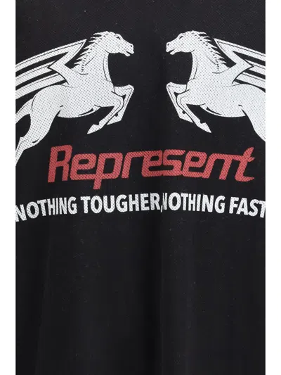 Represent Long Sleeve Crew Neck Graphic Text T-shirt In Multi