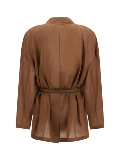 Max Mara Belted Jacket In Orange