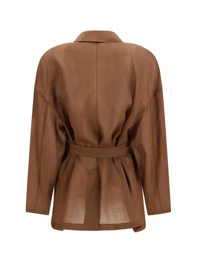 Max Mara Belted Jacket In Orange