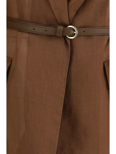 Max Mara Belted Jacket In Orange