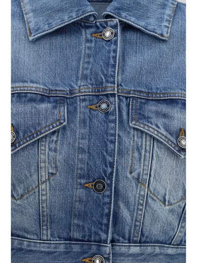 Givenchy Open-back Cotton Cropped Jacket In Blue