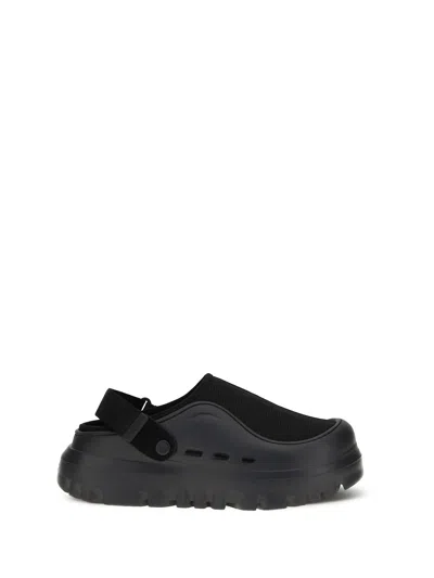 Ugg Adjustable Back Strap Clogs With Mesh Upper In Black