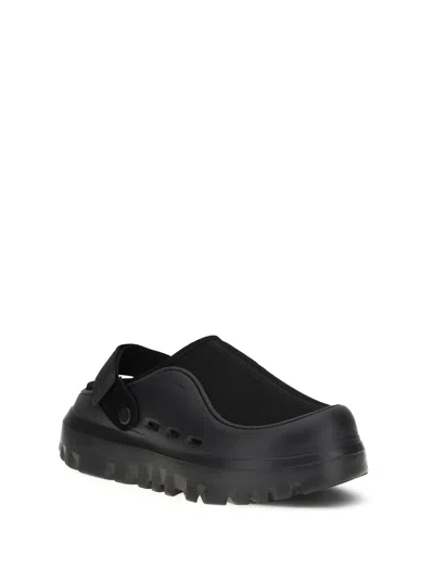 Ugg Adjustable Back Strap Clogs With Mesh Upper In Black