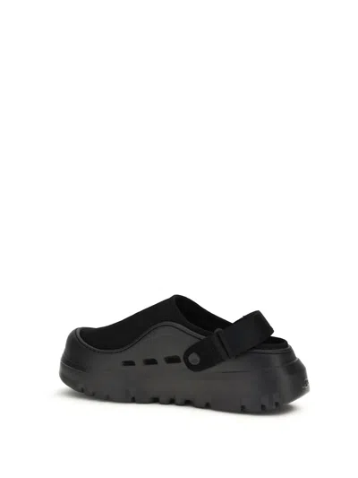 Ugg Adjustable Back Strap Clogs With Mesh Upper In Black