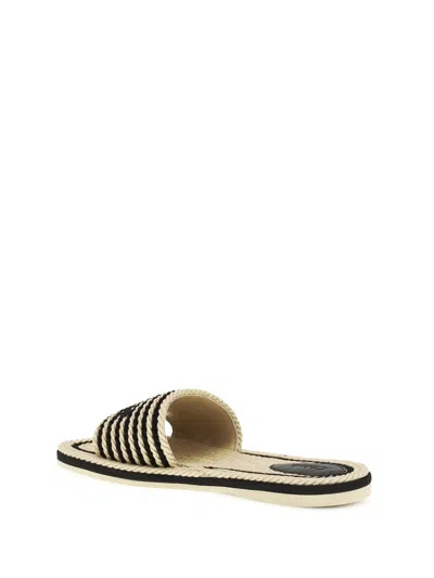 Chloé Sandals 19a With Shaped Straps In White Leather For Women In Black