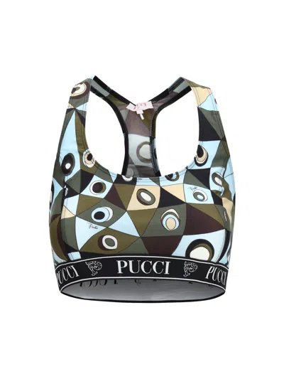 Pucci Bicolor Polyamide Top In Multi