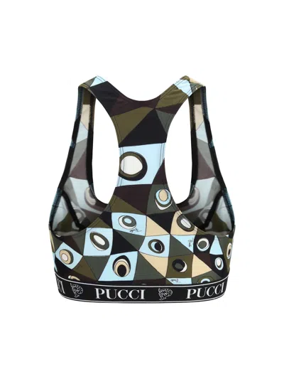 Pucci Bicolor Polyamide Top In Multi