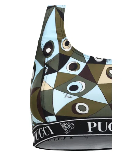 Pucci Bicolor Polyamide Top In Multi