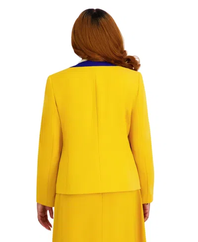Kasper Women's Framed Open Front Jacket In Multi