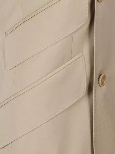 Max Mara Maxmara Mxsnuraghe Sleeveless Jacket In Wool And Silk Poplin In Neutral