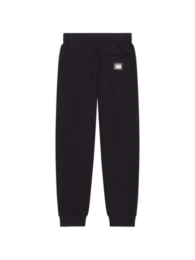 Dolce & Gabbana Drawstring Patch-pocket Track Pants In Black