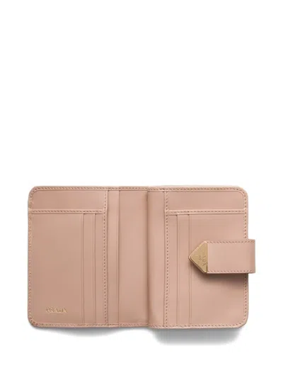 Prada Small Saffiano And Smooth Leather Wallet