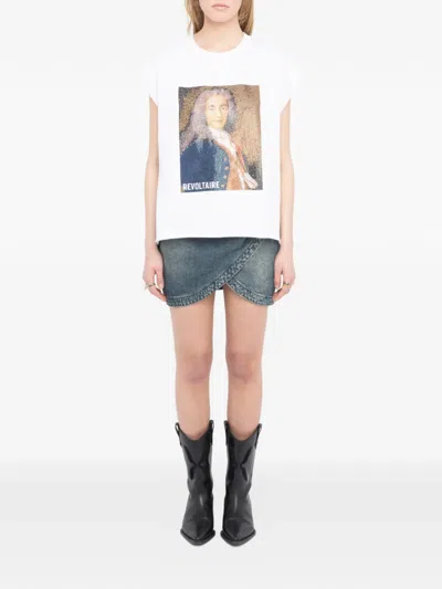Zadig & Voltaire Cloex Crystal Embellished Voltaire T-shirt In White