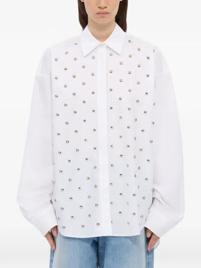 Msgm Stud-embellishment Shirt In White