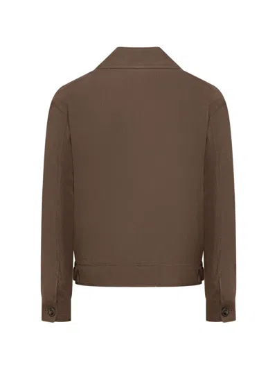 Gabriele Pasini Brown Solid Shirt Collar Jacket In Brown