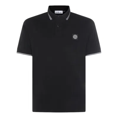Stone Island Mens Black Brand-patch Regular-fit Stretch-cotton Polo Shirt Xl In Black