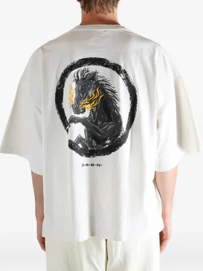 D-r-g-n Yoth Logo-print T-shirt In White