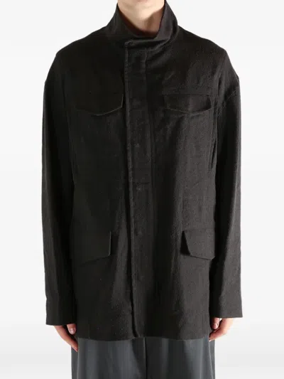 Omar Afridi High-neck Multi-pocket Jacket In Black