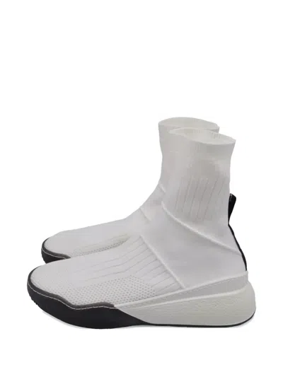 Pre-owned Stella Mccartney Loop Sock Sneakers In White