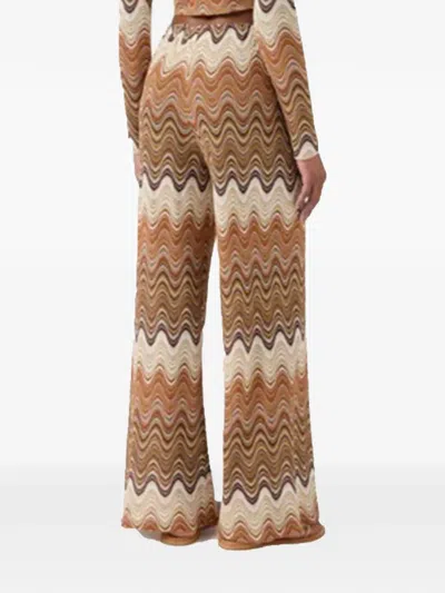Mc2 Saint Barth Wave-pattern Raschel-knit Trousers In Multi