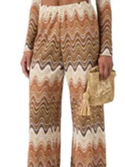 Mc2 Saint Barth Wave-pattern Raschel-knit Trousers In Multi