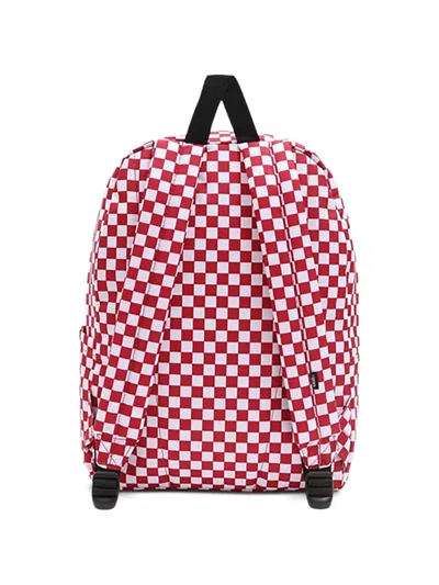 Vans Old Skool Checkerboard Backpack In Red