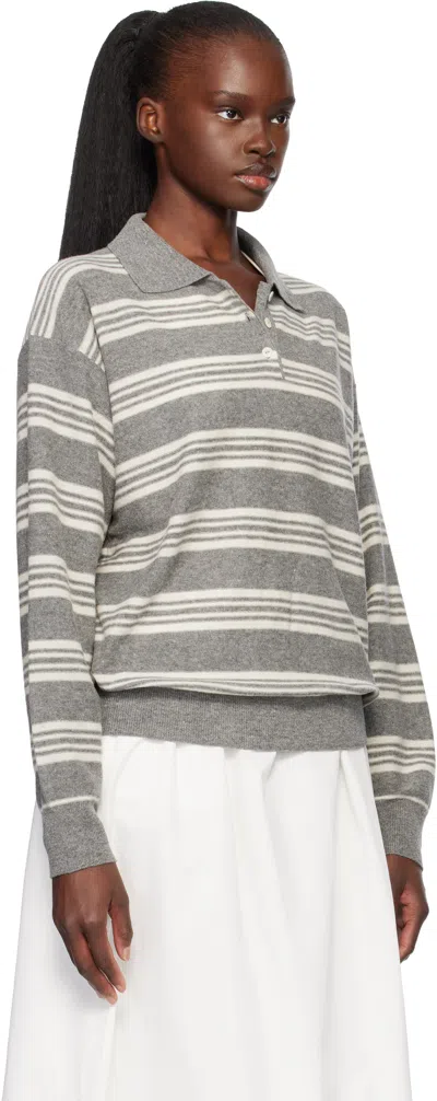 Nothing Written Gray Kevin Stripe Pullover Polo In Gray