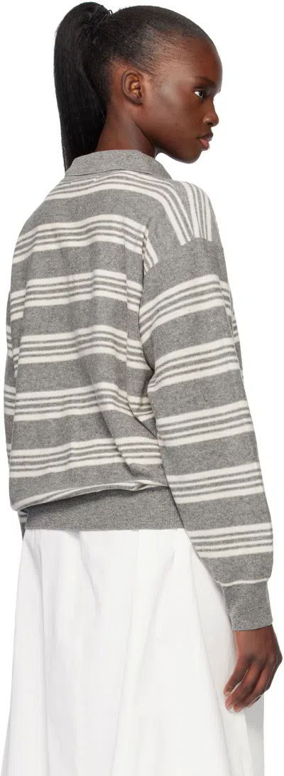 Nothing Written Gray Kevin Stripe Pullover Polo In Gray