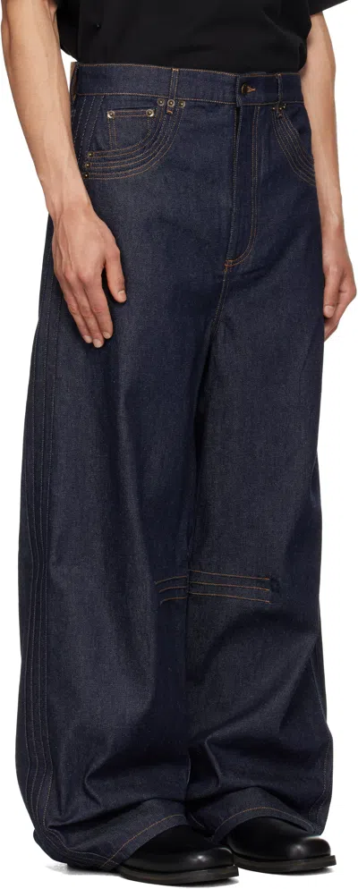 Egonlab Overscaled Belt Loop Jeans In Blue