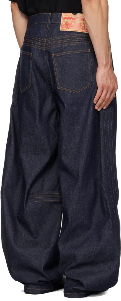 Egonlab Overscaled Belt Loop Jeans In Blue