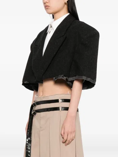 Vaquera Distressed Cropped Jacket In Black
